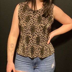 Textured cheetah print tank top